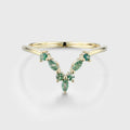 Moss Agate Curved Wedding Band Matching Engagement ring