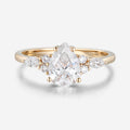 1.25 Carat Pear cut Moissanite Cluster Engagement ring