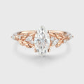 Nature Inspired Marquise cut Moissanite Leaf Gold Engagement Ring