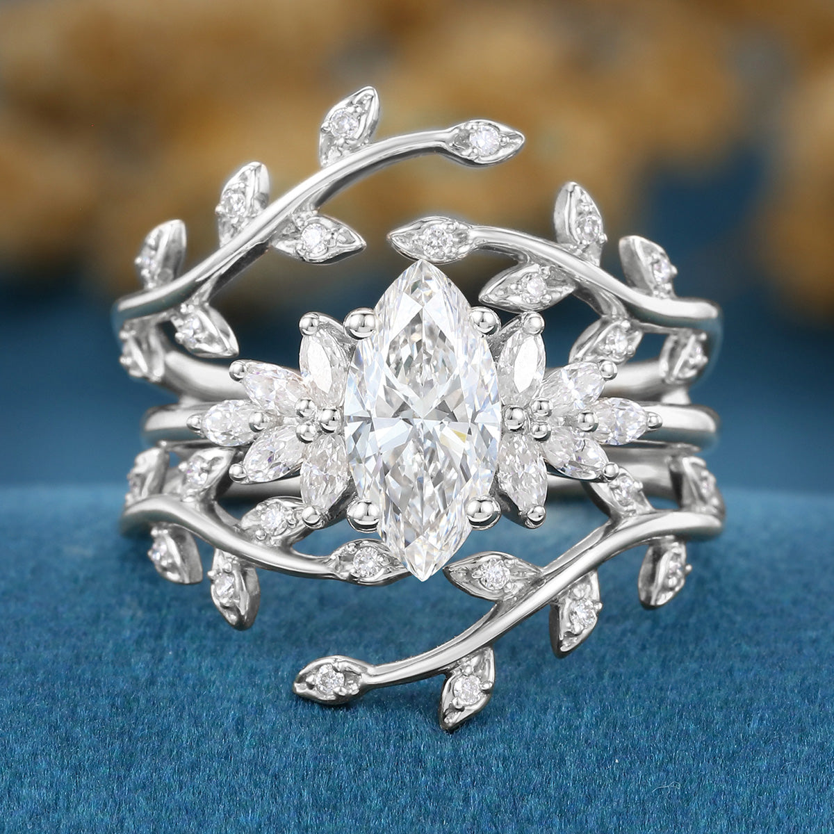 Oval cut 1.5Carat Lab grown Diamond Wedding bridal set (Copy)