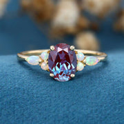 Oval cut Alexandrite | Diamond Engagement ring 