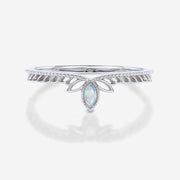 Marquise cut Natural Opal Gold Wedding Band