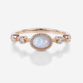 Bezel setting Oval cut Opal Gold Engagement Ring