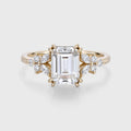 Emerald cut Moissanite Engagement ring