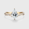 1.0CT~3.0CT Kite Cut Lab grown Diamond Luxury Pave Engagement Ring