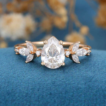 Pear cut Moissanite Engagement ring