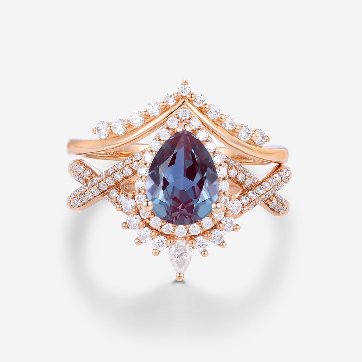 Pear Cut Alexandrite Ring set