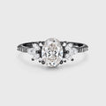 1.0CT~5.0CT Oval cut Lab grown Diamond Cluster Engagement Ring Luxury Pave Band