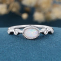 Bezel setting Oval cut Opal Gold Engagement Ring