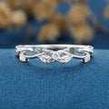 Baguette Moss Agate Matching Moissanite | Diamond Half Eternity Wedding Band (Copy)