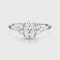 1.5Carat Oval cut Moissanite Cluster Engagement Ring