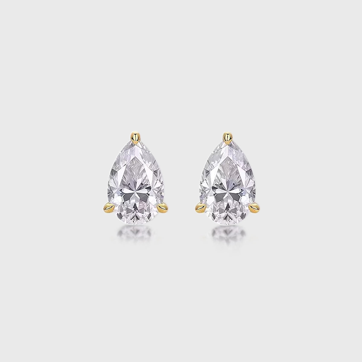 Pear Moissanite Minimalist Studs Earrings Set