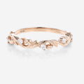 Nature Inspired moissanite | Diamonds Leaf branch stacking Gold wedding ring