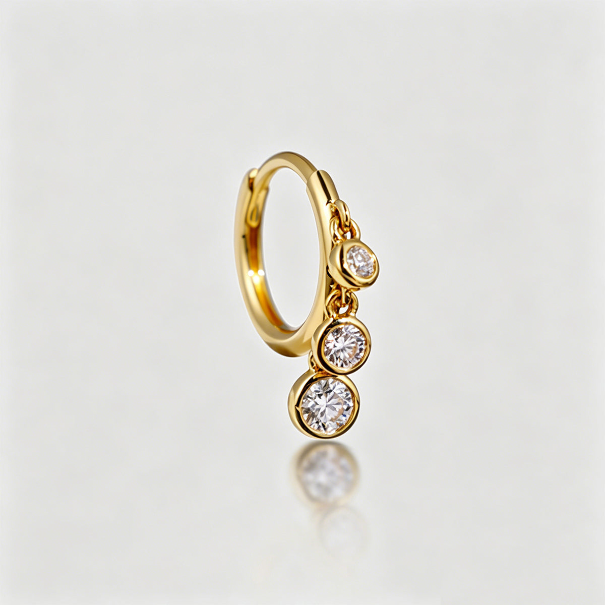 Triple Lab grown Diamonds Hoop Earrings Set