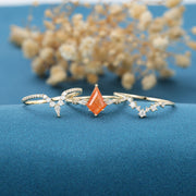 Kite Cut Sunstone Wedding Bridal Set