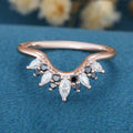 Moissanite | Black diamond Curved Wedding Band Ring