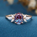 Oval cut Alexandrite | Diamond Engagement ring 