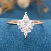 Kite Cut Moissanite Engagement Ring