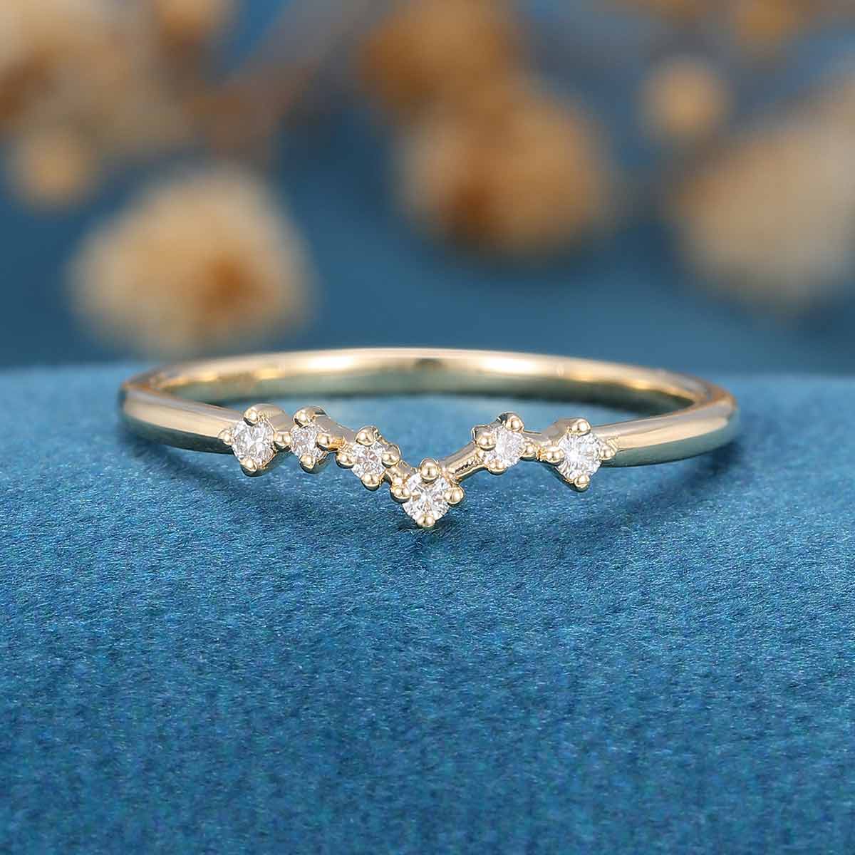 Stacking Moissanite | Diamond Straight  Wedding Band