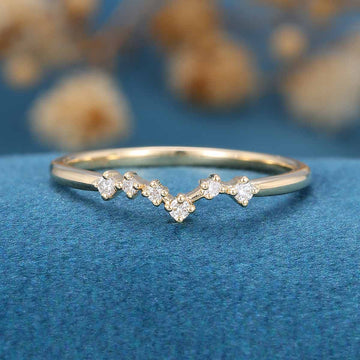 Stacking Moissanite | Diamond Straight  Wedding Band