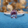 Oval cut Alexandrite | Diamond Engagement ring 