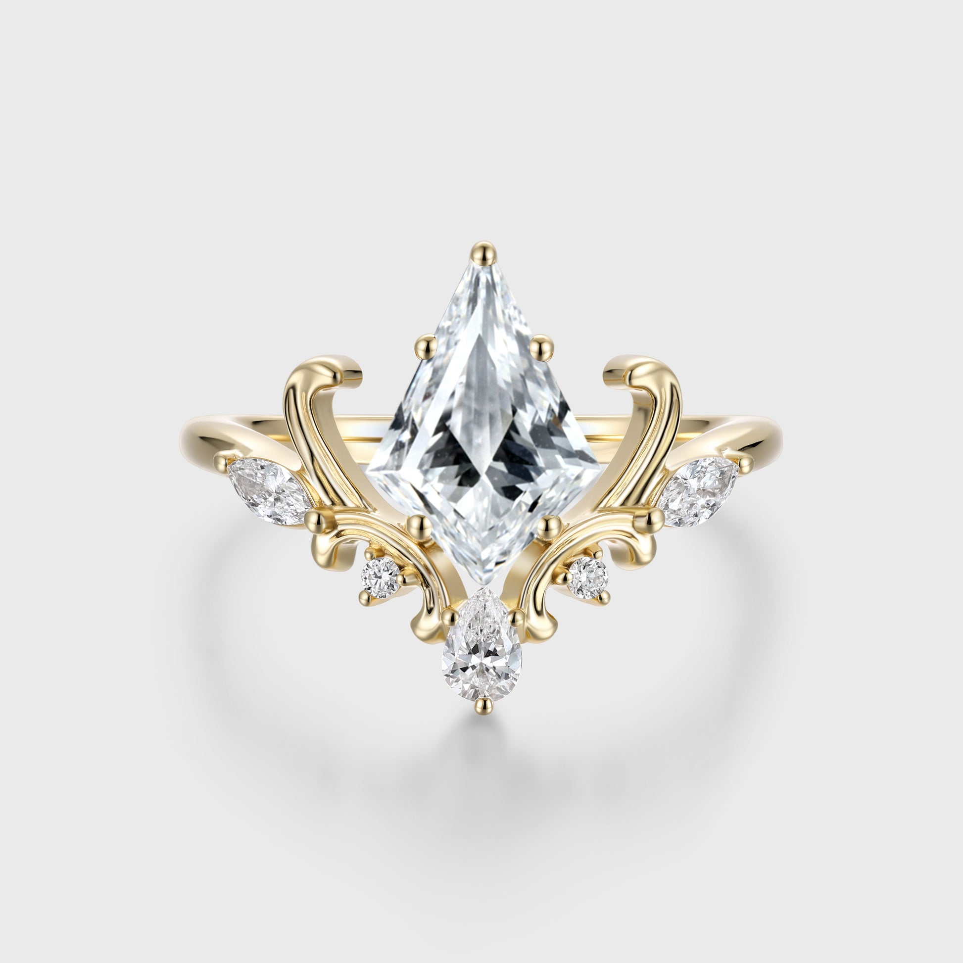 Vintage 1.0CT~3.0CT Kite cut Lab grown Diamond Engagement Ring