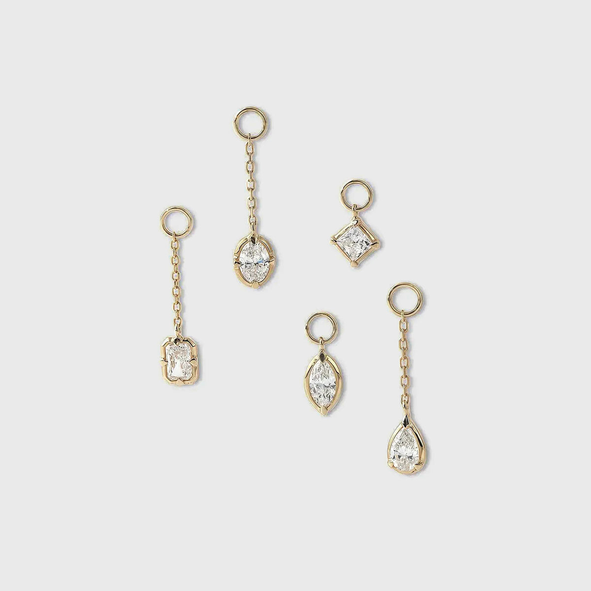 Pear Lab grown Diamonds Hoop Earrings Set