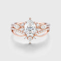 Pear cut Moissanite Side Stone Bridal Set