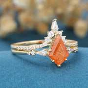 Kite Cut Sunstone Wedding Bridal Set