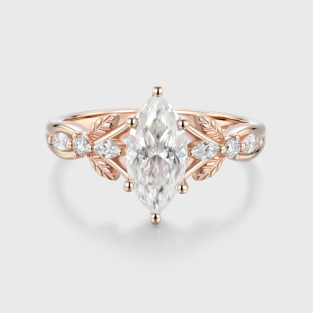 Marquise cut Moissanite Engagement Ring