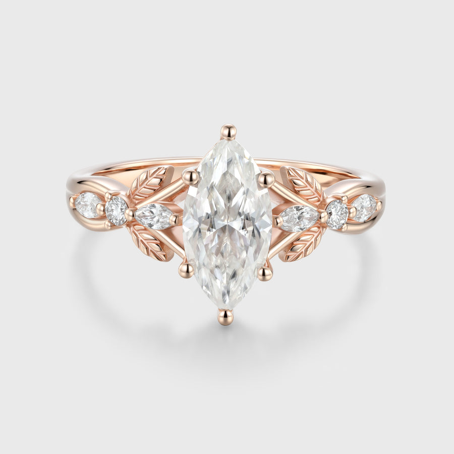 Marquise cut Moissanite Engagement Ring
