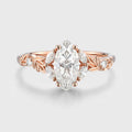 Nature Inspired Marquise cut Moissanite Leaf Gold Engagement Ring