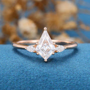 Kite Cut Moissanite Engagement Ring