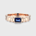 Unique Emerald cut Lab Sapphire Mens Wedding Band Promise Rings For Men