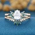 1.2Carat Oval cut Moissanite Engagement ring Bridal Set (Copy)