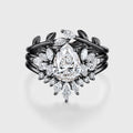 1.0CT~5.0CT Pear cut Lab Grown Diamond Cluster Engagement Ring Set (Copy)