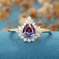 Pear cut Alexandrite | Diamond Engagement ring 