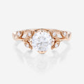 Nature Inspired Round cut Moissanite Leaf Gold Engagement Ring