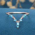 Marquise cut Turquoise Curved Wedding Band Ring