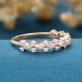 Pear cut Moissanite | Diamond Half Eternity Wedding Band