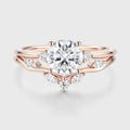 Round Cut Moissanite Wedding Bridal Set