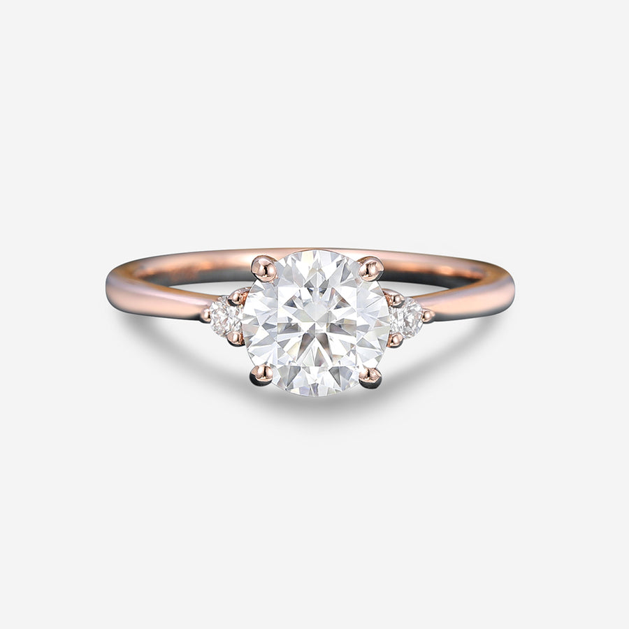 6.5mm Round cut Moissanite Engagement ring