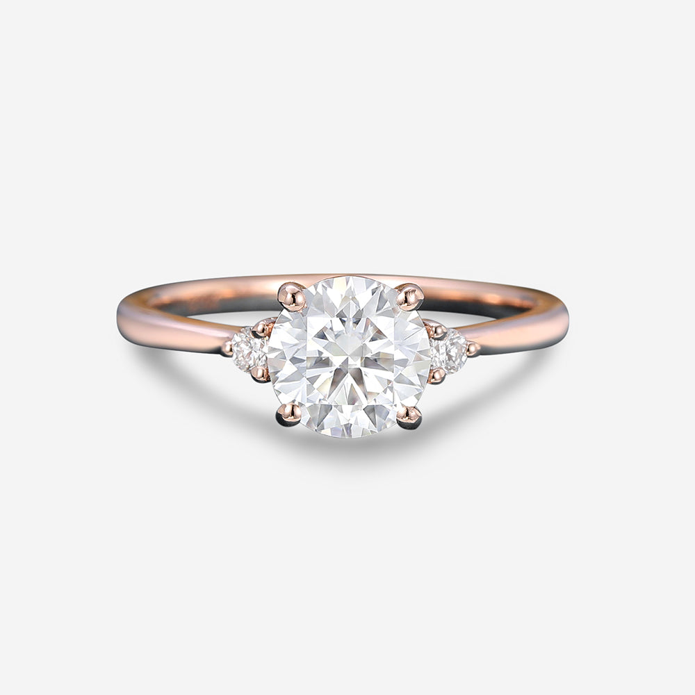 6.5mm Round cut Moissanite Engagement ring 