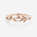 Nature Inspired moissanite | Diamonds Leaf branch stacking Gold wedding ring