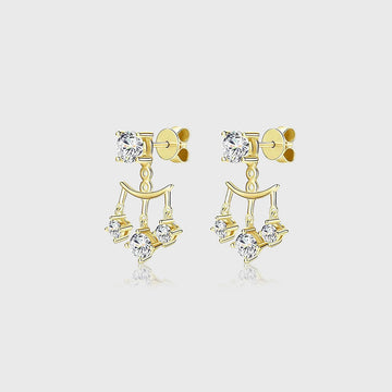 Lab grown Diamonds Antique Cluster Earrings Set