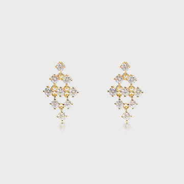 Round Lab grown Diamond Drop Earrings Set