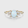 Oval Opal Cluster Engagement ring