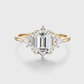2.0CT Emerald cut Lab grown Diamond Halo Engagement Ring