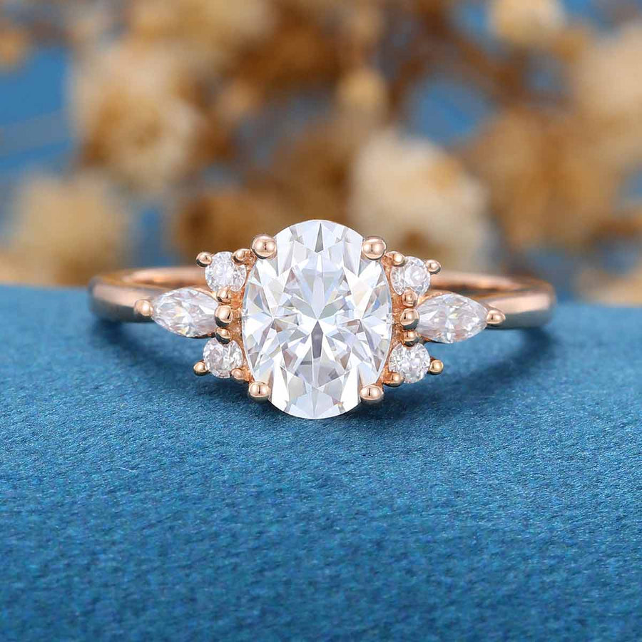 1.5Carat Oval cut Moissanite Engagement ring