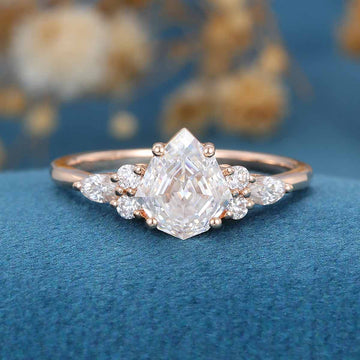 Shield cut Moissanite Engagement Ring Anniversary gift